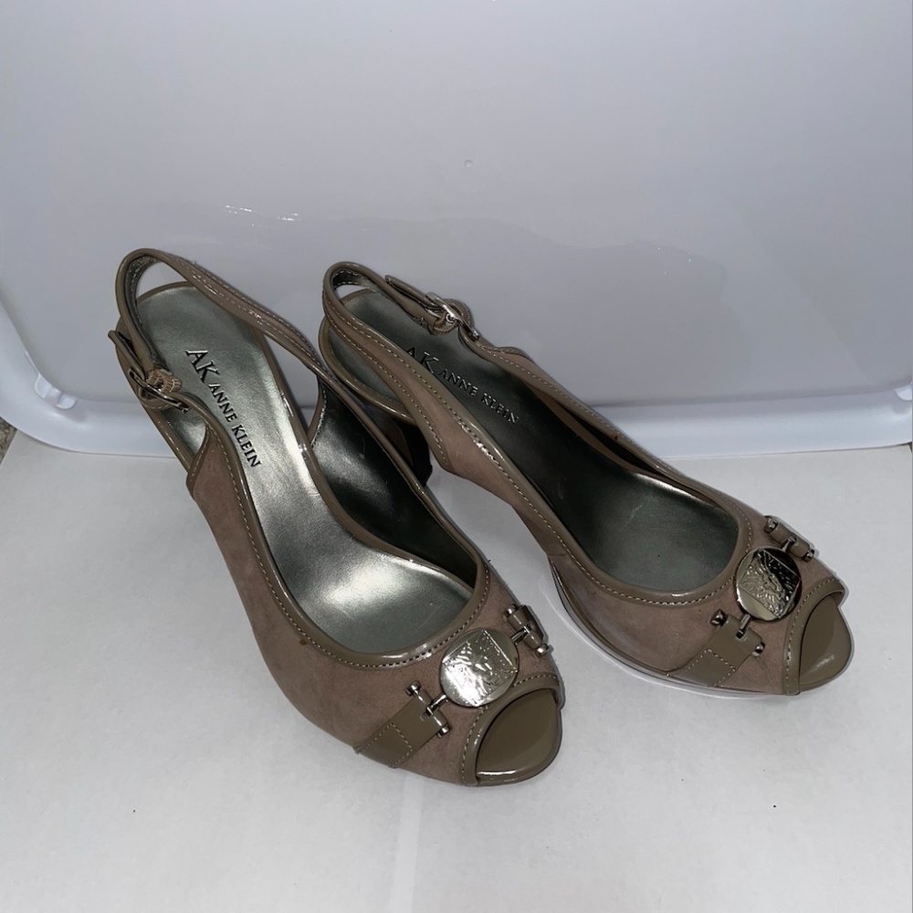 Anne Klein Heels Leather Shoes with Monogram
